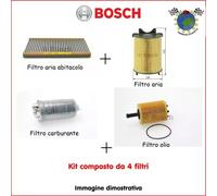 Kit 4 Filtri Tagliando Bosch per PEUGEOT 607 tst #ll
