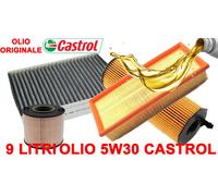 KIT 4 FILTRI TAGLIANDO OLIO 5W30 CASTROL AUDI Q7 3.0 TDI DAL 2006