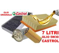 KIT 4 FILTRI TAGLIANDO OLIO 5W30 CASTROL MERCEDES CLASSE C 220 CDI W203 DAL 2000