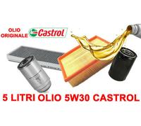 KIT 4 FILTRI TAGLIANDO OLIO 5W30 CASTROL VW PASSAT 1.9 TDI 75 90 110 CV DAL 95
