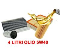 KIT 4 FILTRI TAGLIANDO OLIO 5W40 AUDI A4 1.9 TDI DAL 2001
