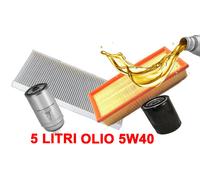 KIT 4 FILTRI TAGLIANDO OLIO 5W40 FIAT MULTIPLA 1.9 JTD MTJ FILTRO METALLO