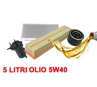 KIT 4 FILTRI TAGLIANDO OLIO 5W40 RENAULT CLIO 2 1.5 DCI