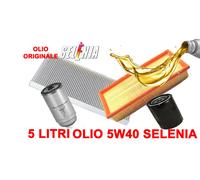 KIT 4 FILTRI TAGLIANDO OLIO 5W40 SELENIA FIAT MULTIPLA 1.9 JTDM FILTRO METALLO