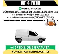 Kit 4 Filtri Tagliando per CITROËN Berlingo/Berlingo First Cassone/Limousine ...