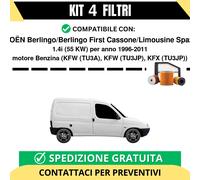 Kit 4 Filtri Tagliando per CITROËN Berlingo/Berlingo First Cassone/Limousine ...
