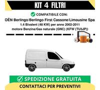 Kit 4 Filtri Tagliando per CITROËN Berlingo/Berlingo First Cassone/Limousine ...