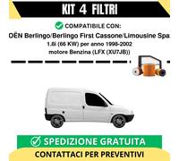 Kit 4 Filtri Tagliando per CITROËN Berlingo/Berlingo First Cassone/Limousine ...