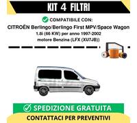 Kit 4 Filtri Tagliando per CITROËN Berlingo/Berlingo First MPV/Space Wagon 1....