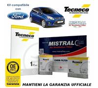 KIT 4 FILTRI TAGLIANDO PER FORD CMAX C-MAX 1.6 TDCI T1DA T1DB 08/2010-03/2015