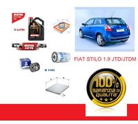 KIT 4 FILTRI UFI TAGLIANDO FIAT STILO 1.9 JTD JTDM e 5 LT MOTUL 5W40 DAL 2003