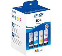 Kit 4 Flaconi Inchiostro Originale Epson 104 Bk C M Y T00P140 P240 P340 P440