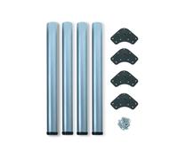 Kit 4 Gambe per Tavolo Regolabili Ø6x83/85 cm in Acciaio Emuca Grigio Metallizzato