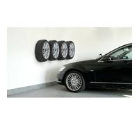 KIT 4 GANCI A MURO SUPPORTO DA PARETE PORTA RUOTE CERCHI PNEUMATICI AUTO GARAGE