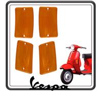 KIT 4 GEMMA GEMME VETRINI PLASTICA PLASTICHE FRECCE INDICATORI DI DIREZIONE ARANCIO COMPATIBILI CON PIAGGIO VESPA FL 50 125 - FL2 HP 50 - VESPA PK XL 50 125 - PK XL RUSH - VESPA 50 N V5X5T