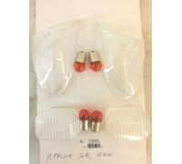 KIT 4 GEMME FRECCE TRASPARENTI APRILIA SR WWW - CON 4 LAMPADINE