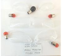 KIT 4 GEMME FRECCE + VETRO FANALE POSTERIORE TRASPARENTI GILERA TYPHOON