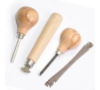 Kit 4 in 1 per la creazione di pietre per gioielli, spingi i poli, spingi lunetta, rullo per lunetta, sollevatore a griffe, strumenti professionali in metallo con manici in legno duro per la