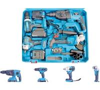 KIT 4 IN 1 TASSELLATORE+TRAPANO IMPULSI +TRAPANO AVVITATORE + SMERIGLIATRICE 88V
