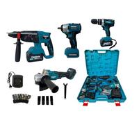 Kit 4 in 1 Avvitatore + Avvitatore a Impulsi + Smerigliatrice + Tassellatore 88V