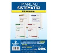 Kit 4 manuali sistematici di diritto civile penale e amministrativo 2026-2027