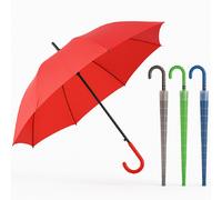Kit 4 Ombrelli Automatici Manico Curvo e Custodia Antigoccia Colori Assortiti