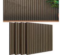 Kit 4 Pannelli Acustici Fonoassorbenti 60 x 60 cm Noce in Legno 3D da Parete