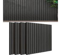 Kit 4 Pannelli Acustici Fonoassorbenti 60x60cm Nero Smoked in Legno 3D da Parete