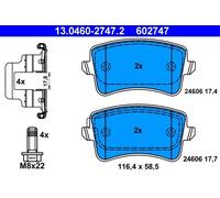 Set di pastiglie freno ATE 13.0460-2747.2, indietro