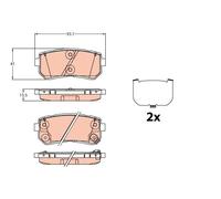 Set di pastiglie freno BREMBO P 30 051, indietro