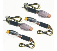 Universal Pair double lens Indicators Motorbike Scooter LED Clear Arrow Chrome