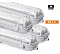 KIT 4 PEZZI Plafoniera Stagna 2 Tubi Neon LED T8 Portatubi 60cm 120cm 150cm IP65