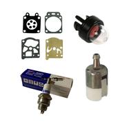 KIT 4 PEZZI REVISIONE MOTORE MOTOSEGA MEMBRANE PRIMER CANDELA PESCA MISCELA