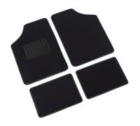 Kit 4 pezzi tappetini tappeti auto con moquette + battitacco. Colore nero. MOD A