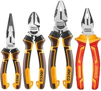Kit 4 Pinze Professionali INGCO 3 Pz+1 isolata 1000V elettricista da 6", 7", 8"