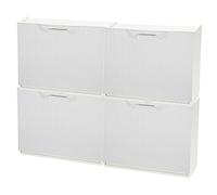 Modulo Scarpiera Componibile In Plastica Salvaspazio cm 51x17x40cm Rattan Bianco