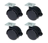 Kit 4 Rotelle Per Mobili Con O Senza Freno, Diametro 50mm, Altezza 55mm, Ruote Pivotanti Girevoli Modello Con Fissaggio A Piastra o Bullone Filettato (A piastra | Con freno)