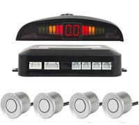 Kit 4 Sensori di Parcheggio Grigi Auto Display LED Cicalino Suono