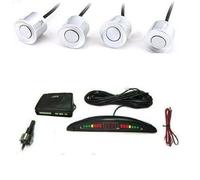 KIT 4 SENSORI PARCHEGGIO BIANCHI CICALINO ACUSTICO DISPLAY LED AUTO CAMPER