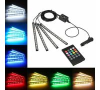 Kit 4 strisce led RGB cambio colore ritmo musica telecomando strobo atmosfera