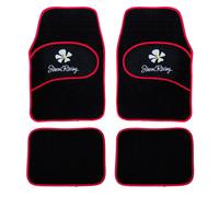 Set 4 Tappeti Universali "Daisy Red" con Bordi Rossi Simoni Racing