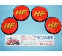 KIT 4 TAPPI COPRIMOZZO LANCIA HF FONDO ROSSO COPPETTA CERCHI LEGA DIAM. 55