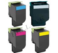 KIT 4 Toner colori Compatibile per LEXMARK CS310 dn CS410n CS410dn BL