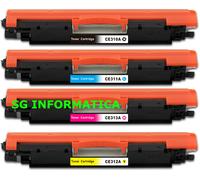 KIT 4 TONER PER STAMPANTE HP LASERJET COLOR PRO CP1025 CP1025NW CE310A 313A 126A