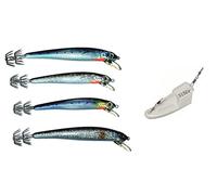 Kit 4 Totanare + Affondatore Super Stim Pesca a Traina Calmaro Esche Artificiali Calamari Totanara