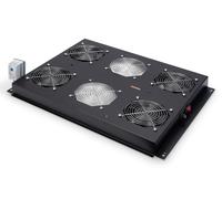 Kit 4 Ventole Con Termostato 12.8 Metri Cubi Circolazione D'Aria Colore Nero Per Armadi Linea Server