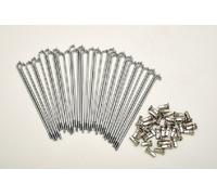 KIT 40 RAGGI E NIPPLES ACCIAIO LUCIDI DIAMETRO 4,0 MM LUNGHEZZA 125 MM PIEGA 90°