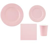 kit 40pz - Coordinato MONOCOLORE ROSA GERANIO tavola festa COMPOSTABILE - piatti