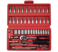 Kit 46 Pz Bussole Cricchetto for Auto Officina 1/4" 4-14mm Bit