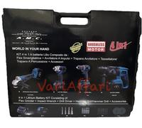 KIT 4IN1 BRUSHLESS A.M.C TASSEL IMPULSI TRAPANO AVVITATORE 88v FLEX 2 BATTERIE